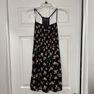 Floral Black Flowy Dress